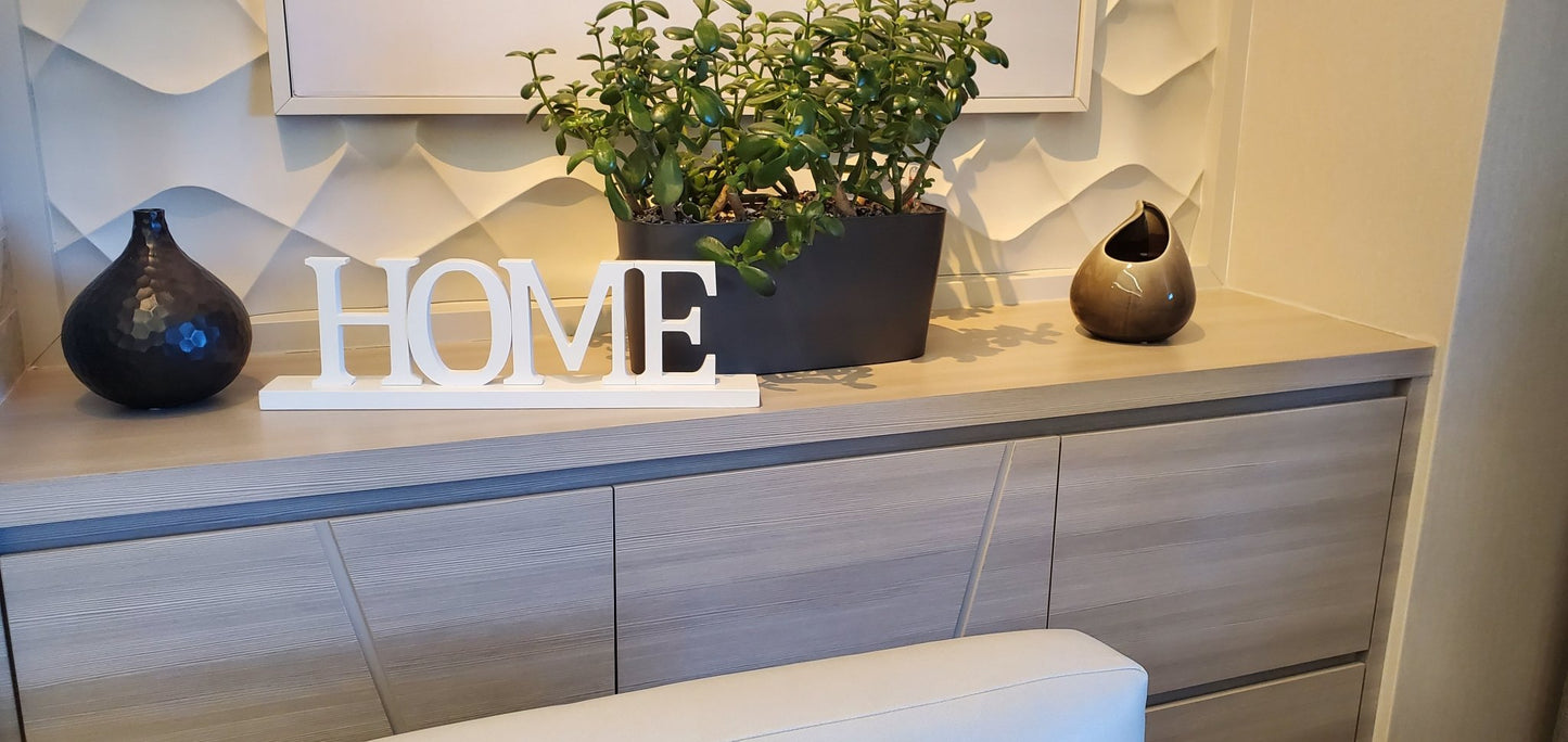 4" White Wooden Home Sign - Tamayne's Decor & Events
