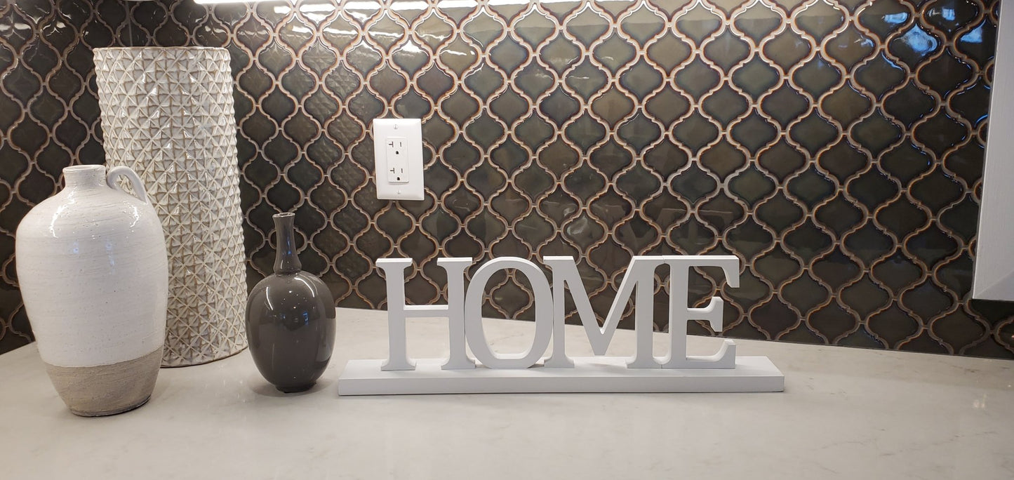 4" White Wooden Home Sign - Tamayne's Decor & Events