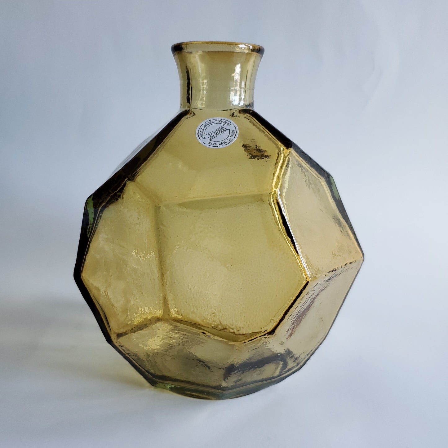 8" Amber Recycled Glass Vase