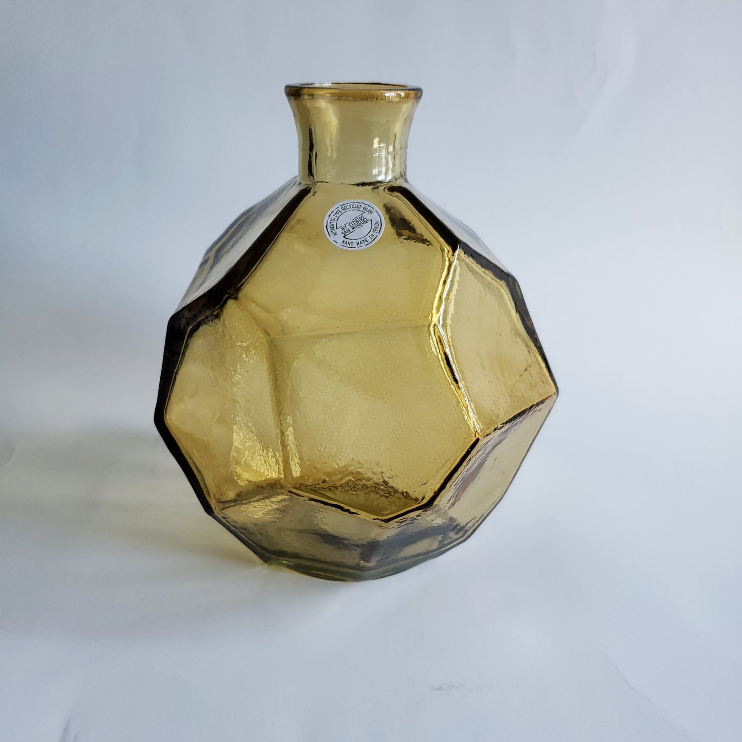 8" Amber Recycled Glass Vase