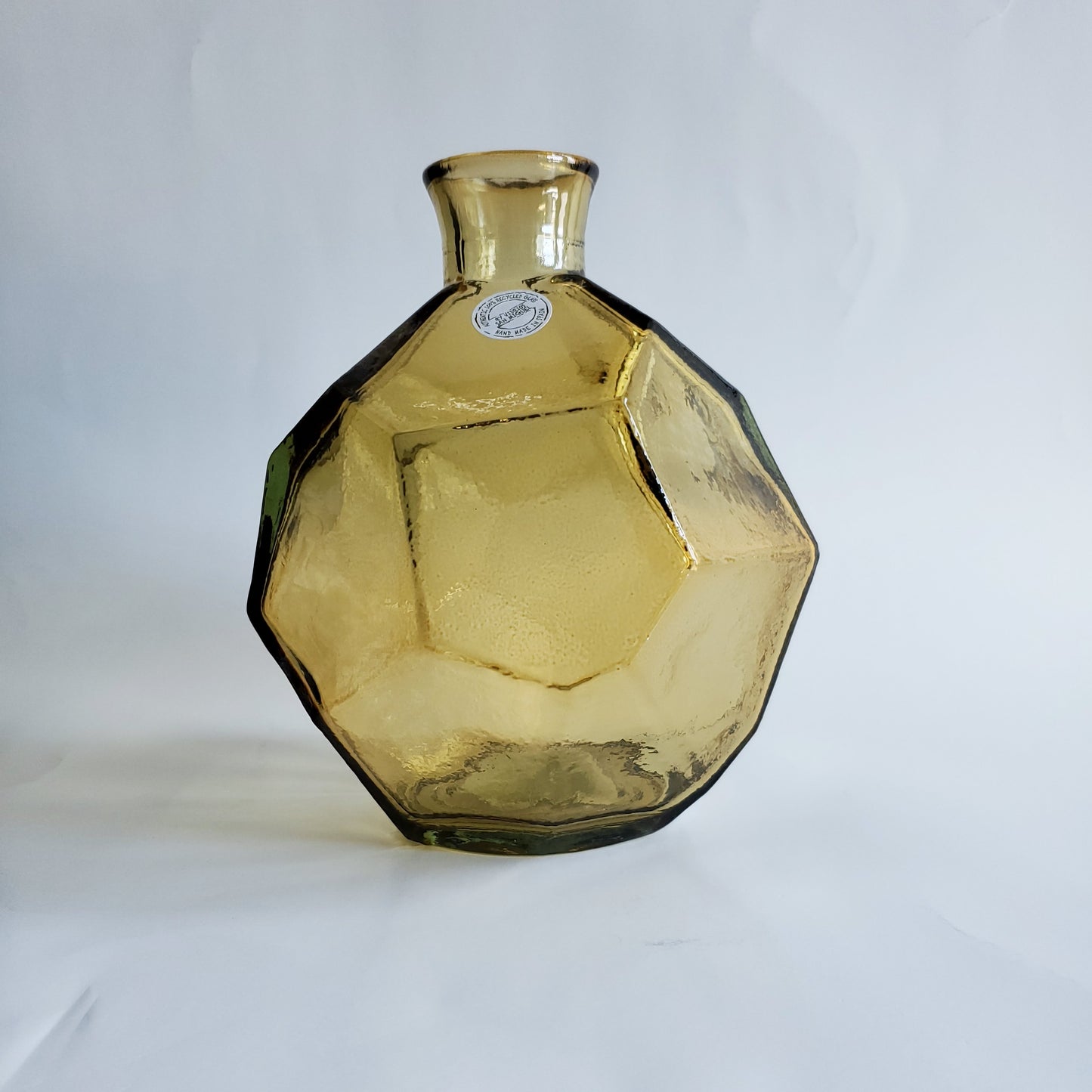 8" Amber Recycled Glass Vase