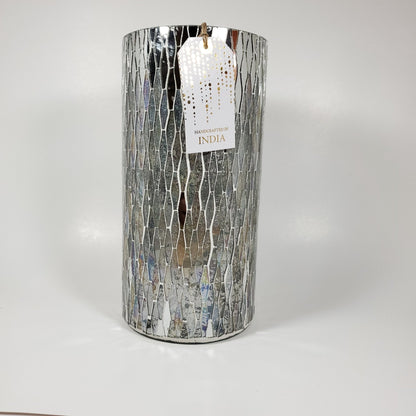 Silver mosaic glass vase - Tamayne's Decor & Events