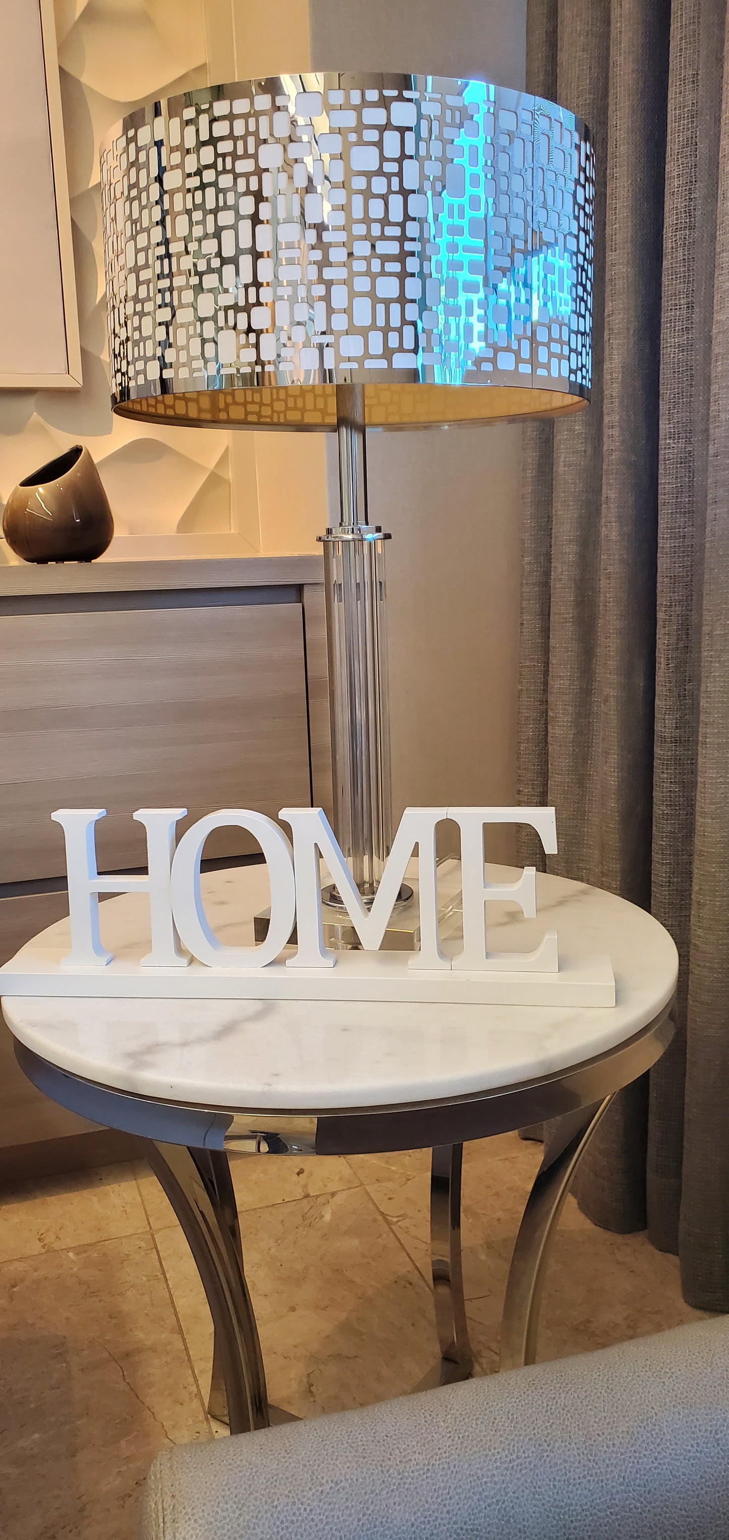 4" White Wooden Home Sign