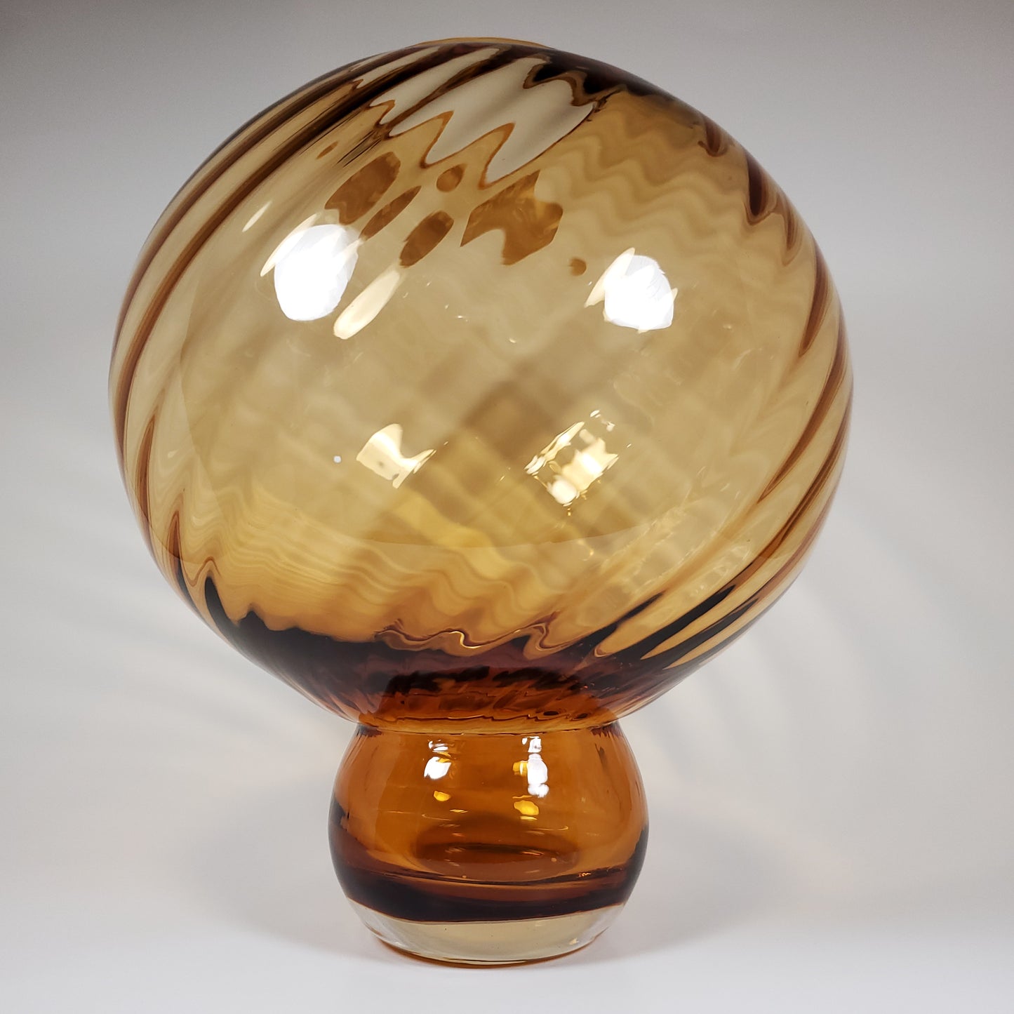 Retro Swirl Amber Glass Vase