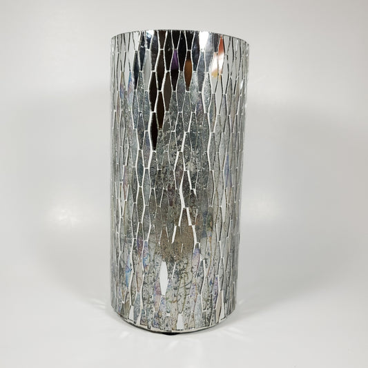 Silver mosaic glass vase